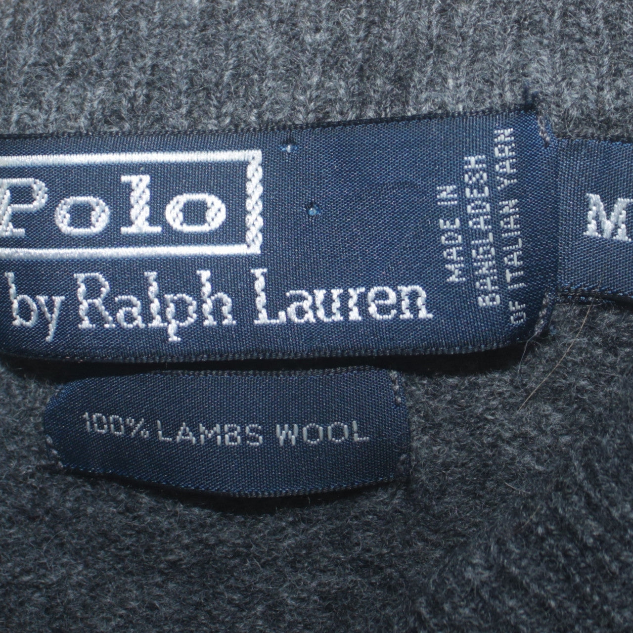 Polo Ralph Lauren Women Grey V-Neck Lambswool Jumper M Classic Fit