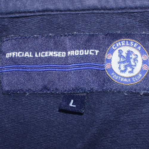 Chelsea FC Men's Blue Pullover Hoodie L Cotton Jersey