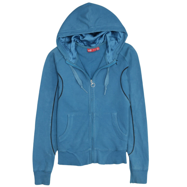 Puma Women's Blue Full Zip Hoodie Size 10 Cotton Blend