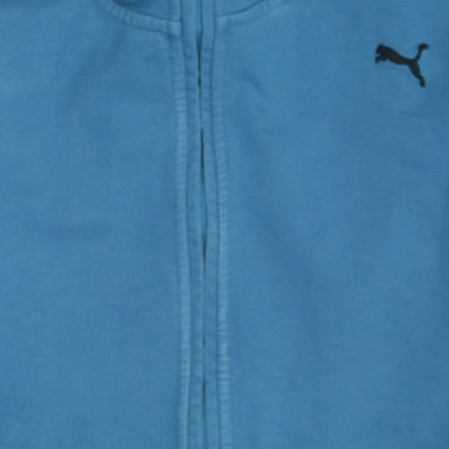 Puma Women's Blue Full Zip Hoodie Size 10 Cotton Blend