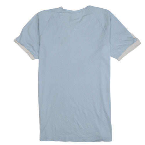 Adidas Men’s Blue Retro 3-Stripes Cotton Crew Neck T-Shirt M
