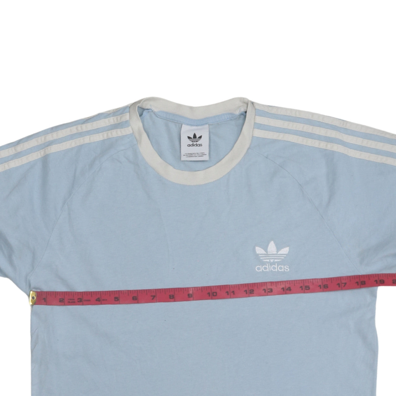 Adidas Men’s Blue Retro 3-Stripes Cotton Crew Neck T-Shirt M