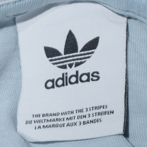 Adidas Men’s Blue Retro 3-Stripes Cotton Crew Neck T-Shirt M