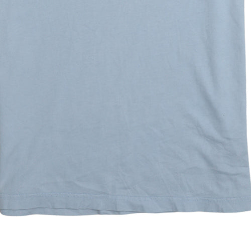 Adidas Men’s Blue Retro 3-Stripes Cotton Crew Neck T-Shirt M