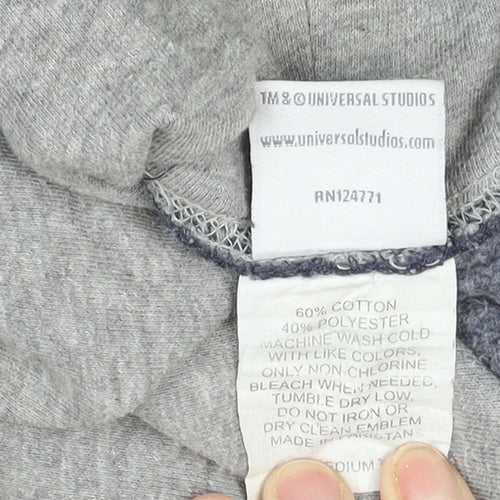 Universal Studios Men’s Blue Pullover Hoodie Medium Fleece Logo