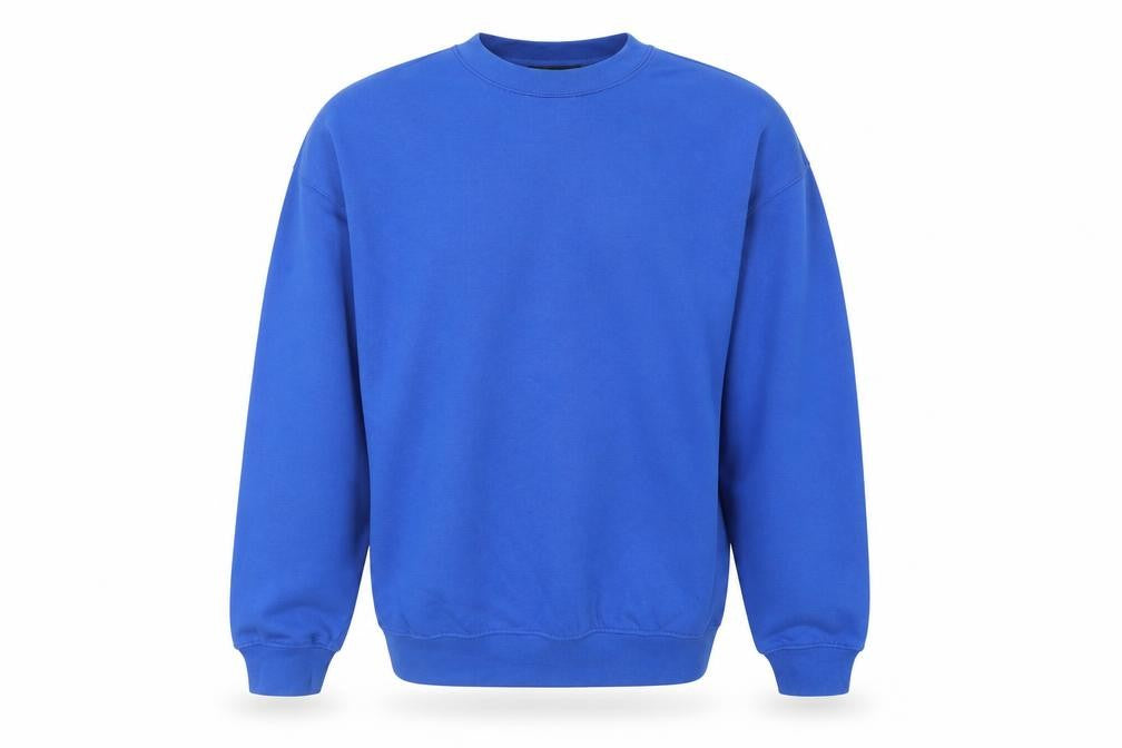Front view of Dickies Men Blue Cotton Crew Neck jumper M