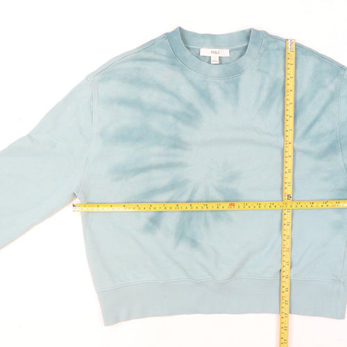 Marks and Spencer Women's Blue Tie-Dye Pullover Jumper S