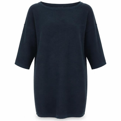 Jigsaw Women Blue Wool Tunic Jumper L 3/4 Sleeve Crew Neck
