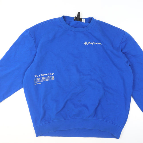 H&M Men’s Blue PlayStation Logo Sweatshirt L Regular Fit