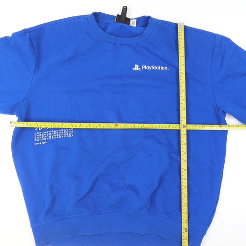 H&M Men’s Blue PlayStation Logo Sweatshirt L Regular Fit