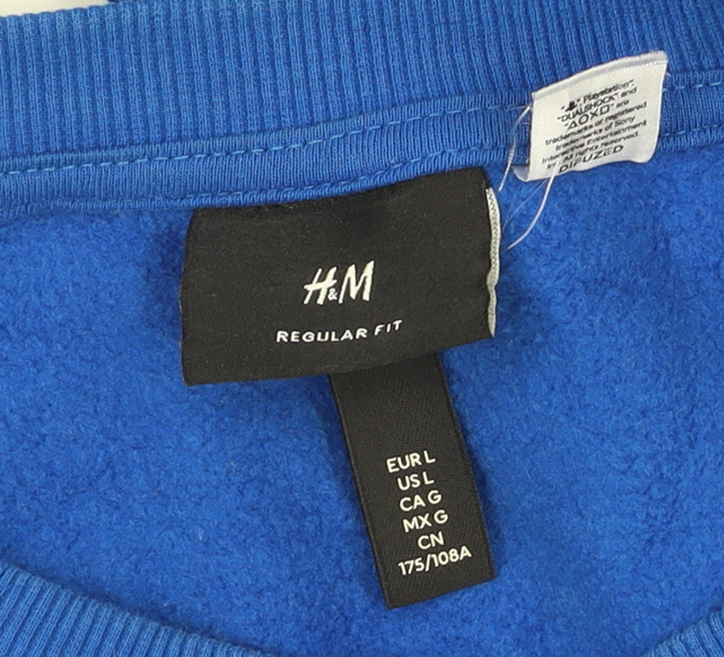 H&M Men’s Blue PlayStation Logo Sweatshirt L Regular Fit