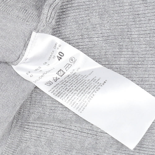 Betty Barclay Women Grey Ruffle Hem 3/4 Sleeve Knit Jumper Size 12