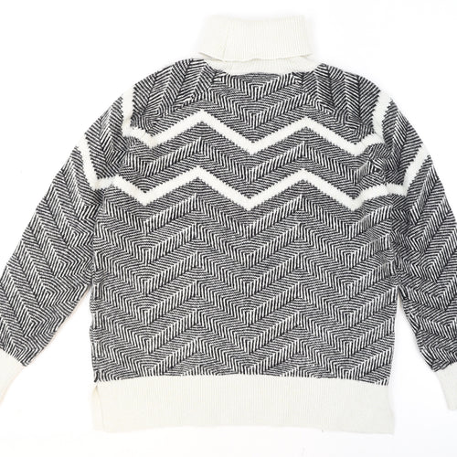 Marks and Spencer Women's Black Roll Neck Chunky Knit Jumper Size 18