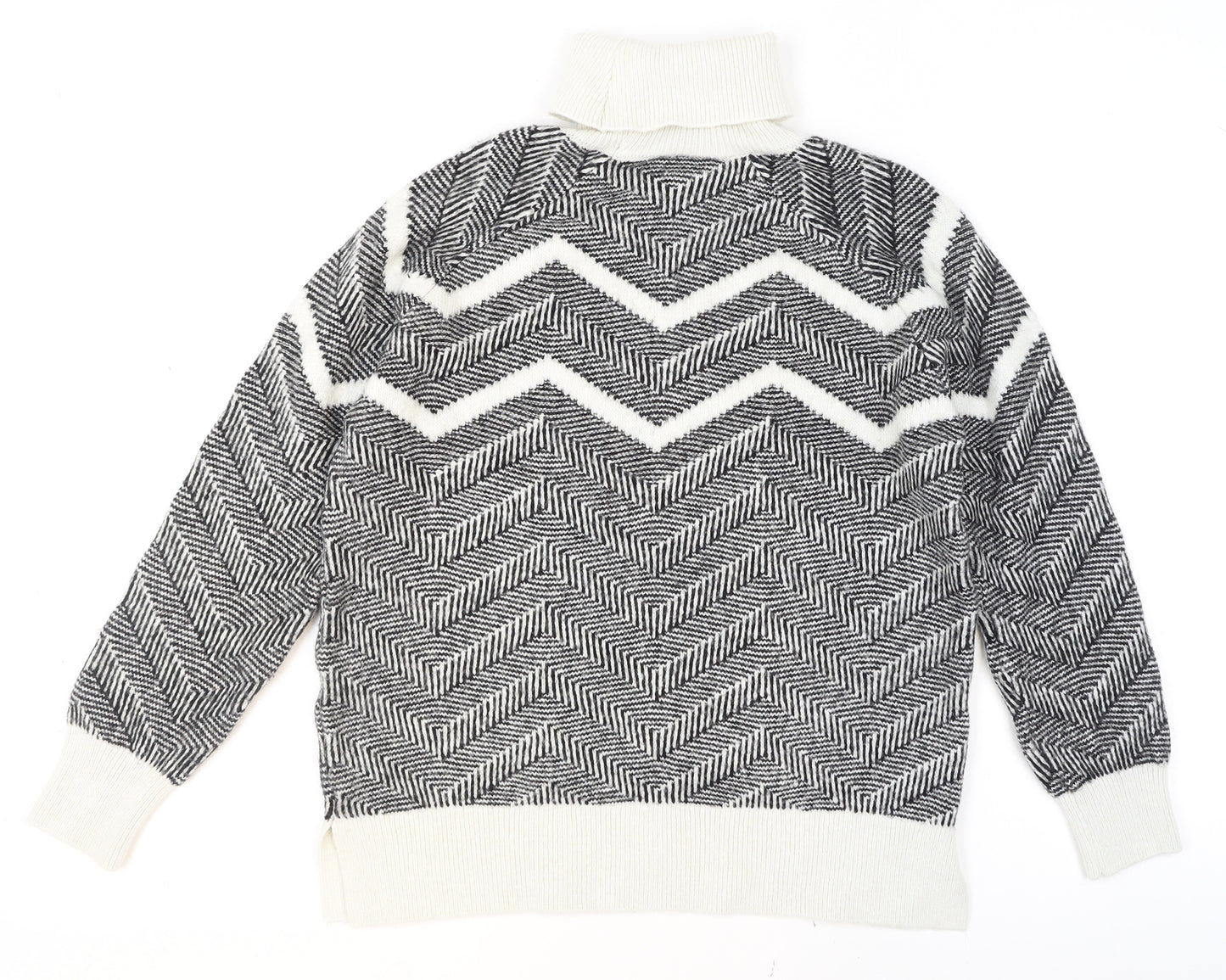 Marks and Spencer Women's Black Roll Neck Chunky Knit Jumper Size 18