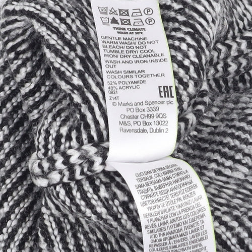 Marks and Spencer Women's Black Roll Neck Chunky Knit Jumper Size 18