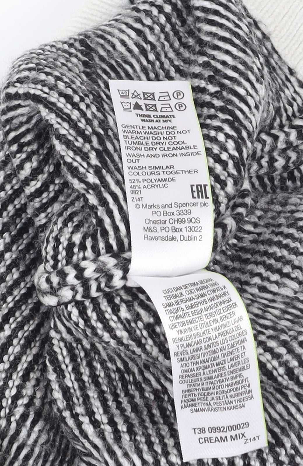 Marks and Spencer Women's Black Roll Neck Chunky Knit Jumper Size 18