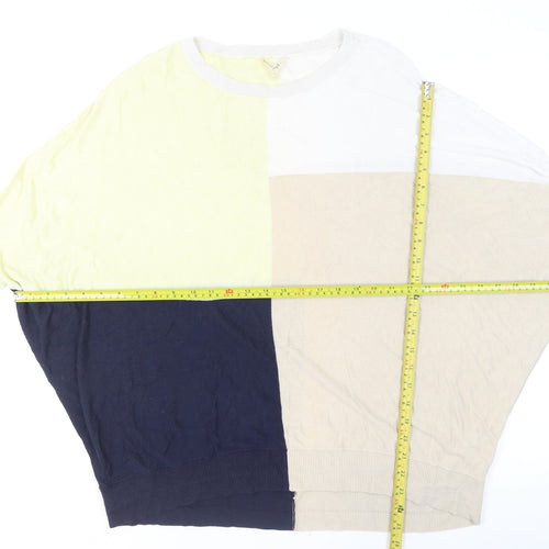 Phase Eight Womens Colour Block Beige Navy Knit Jumper L