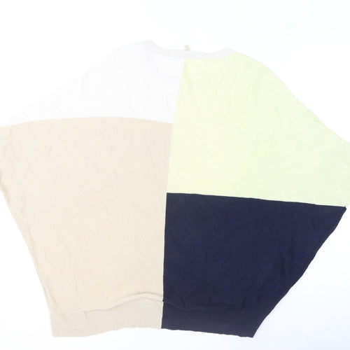 Phase Eight Womens Colour Block Beige Navy Knit Jumper L
