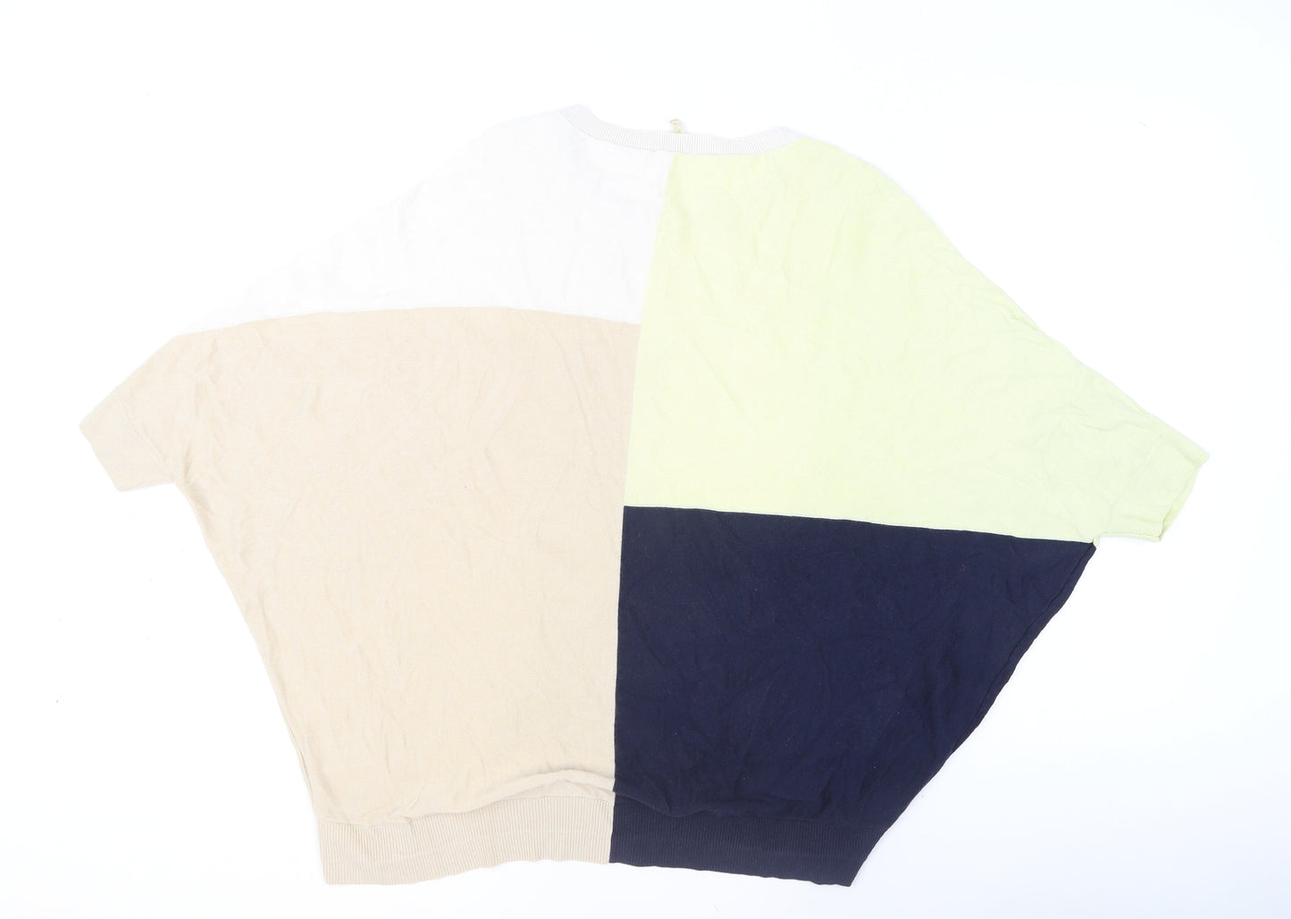 Phase Eight Womens Colour Block Beige Navy Knit Jumper L