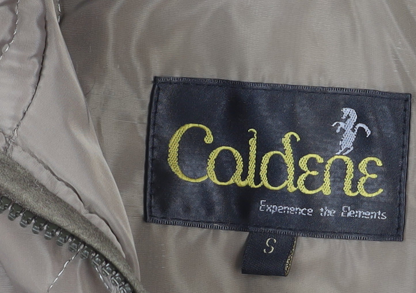 Coldene Women's Beige Quilted Full Zip Jacket Size S Outdoor Winter
