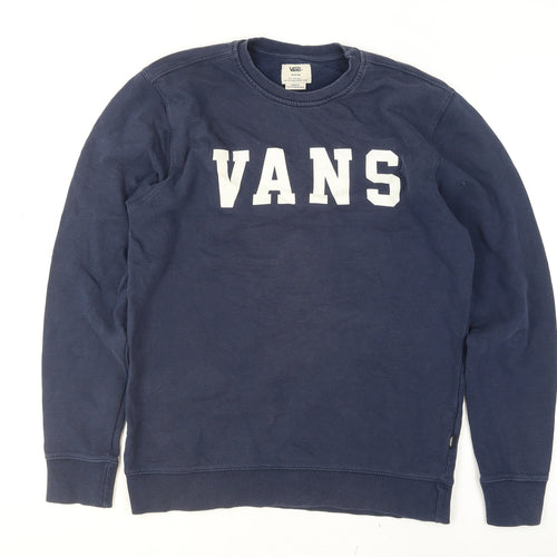 Vans Womens Navy Blue Crew Neck Pullover Sweatshirt Medium