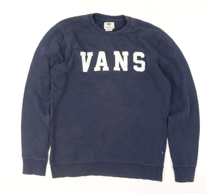 Vans Womens Navy Blue Crew Neck Pullover Sweatshirt Medium