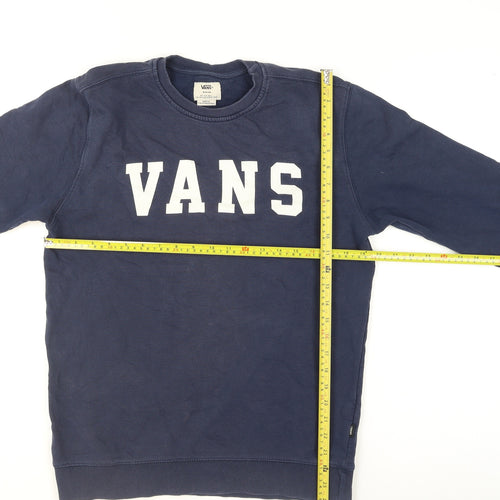 Vans Womens Navy Blue Crew Neck Pullover Sweatshirt Medium