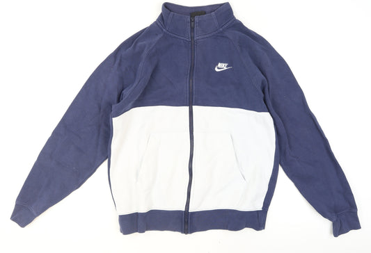 Nike Women's Blue Full Zip Hoodie Medium Cotton Blend Sweatshirt