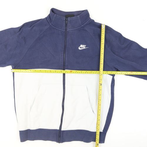 Nike Women's Blue Full Zip Hoodie Medium Cotton Blend Sweatshirt