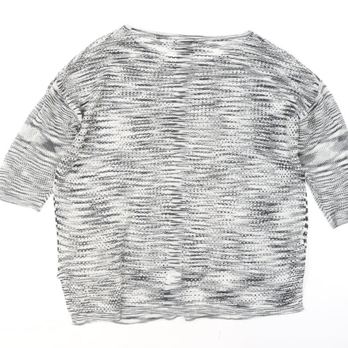 Mango Women Grey Knit Open Pullover Jumper Size 12
