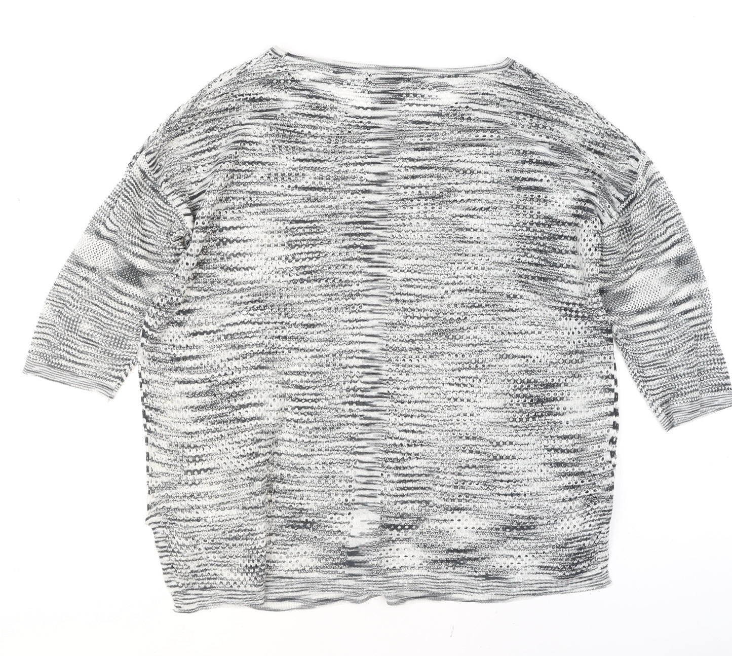 Mango Women Grey Knit Open Pullover Jumper Size 12