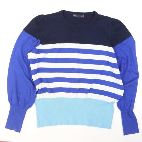 Marks and Spencer Women’s Multicoloured Striped Crew Neck Jumper Size 16