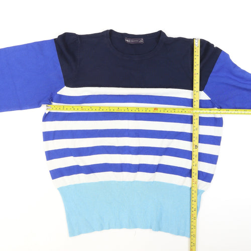 Marks and Spencer Women’s Multicoloured Striped Crew Neck Jumper Size 16