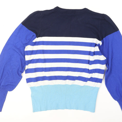 Marks and Spencer Women’s Multicoloured Striped Crew Neck Jumper Size 16