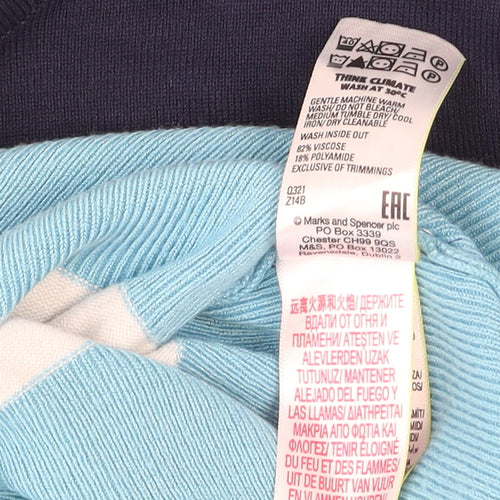 Marks and Spencer Women’s Multicoloured Striped Crew Neck Jumper Size 16