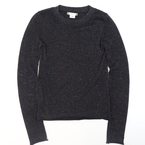 Cooperative Women's Black Glitter Knit XS Pullover Jumper