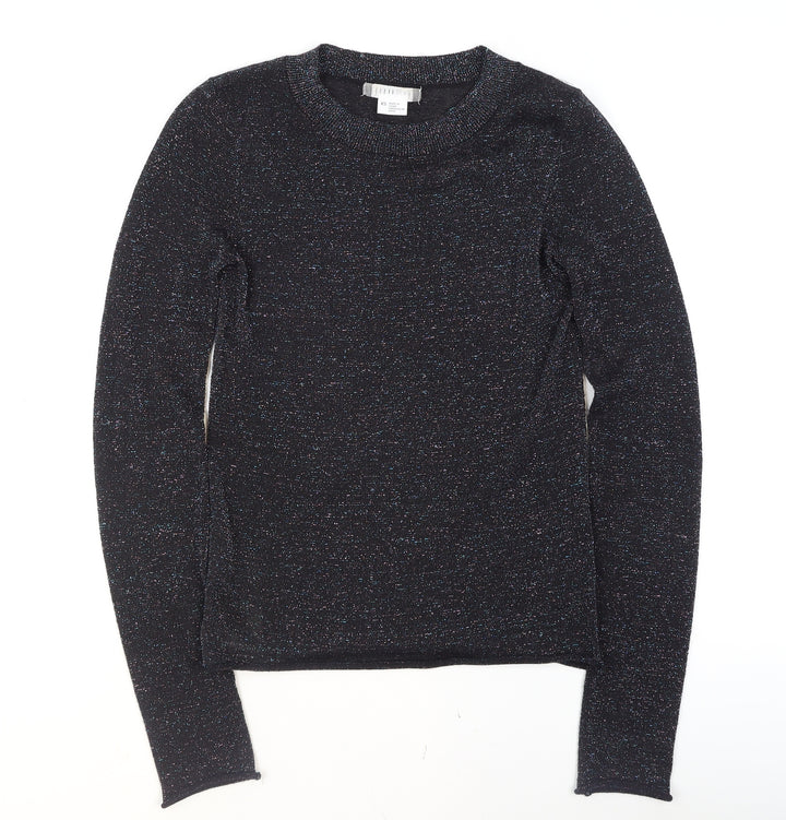 Cooperative Women's Black Glitter Knit XS Pullover Jumper