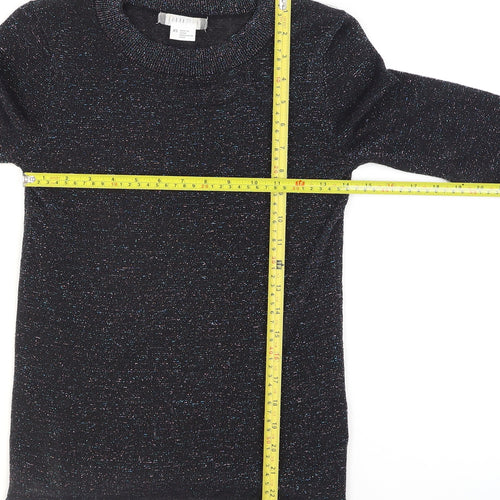 Cooperative Women's Black Glitter Knit XS Pullover Jumper