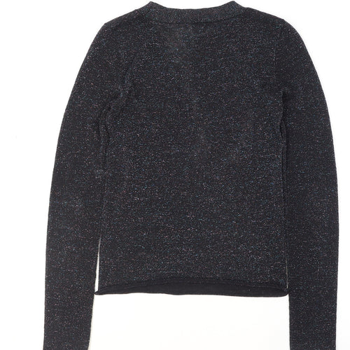 Cooperative Women's Black Glitter Knit XS Pullover Jumper