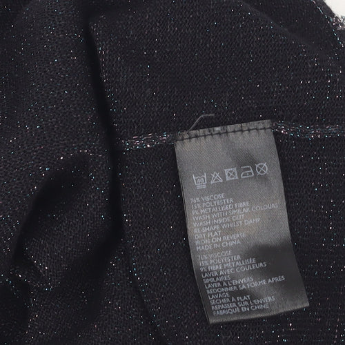 Cooperative Women's Black Glitter Knit XS Pullover Jumper