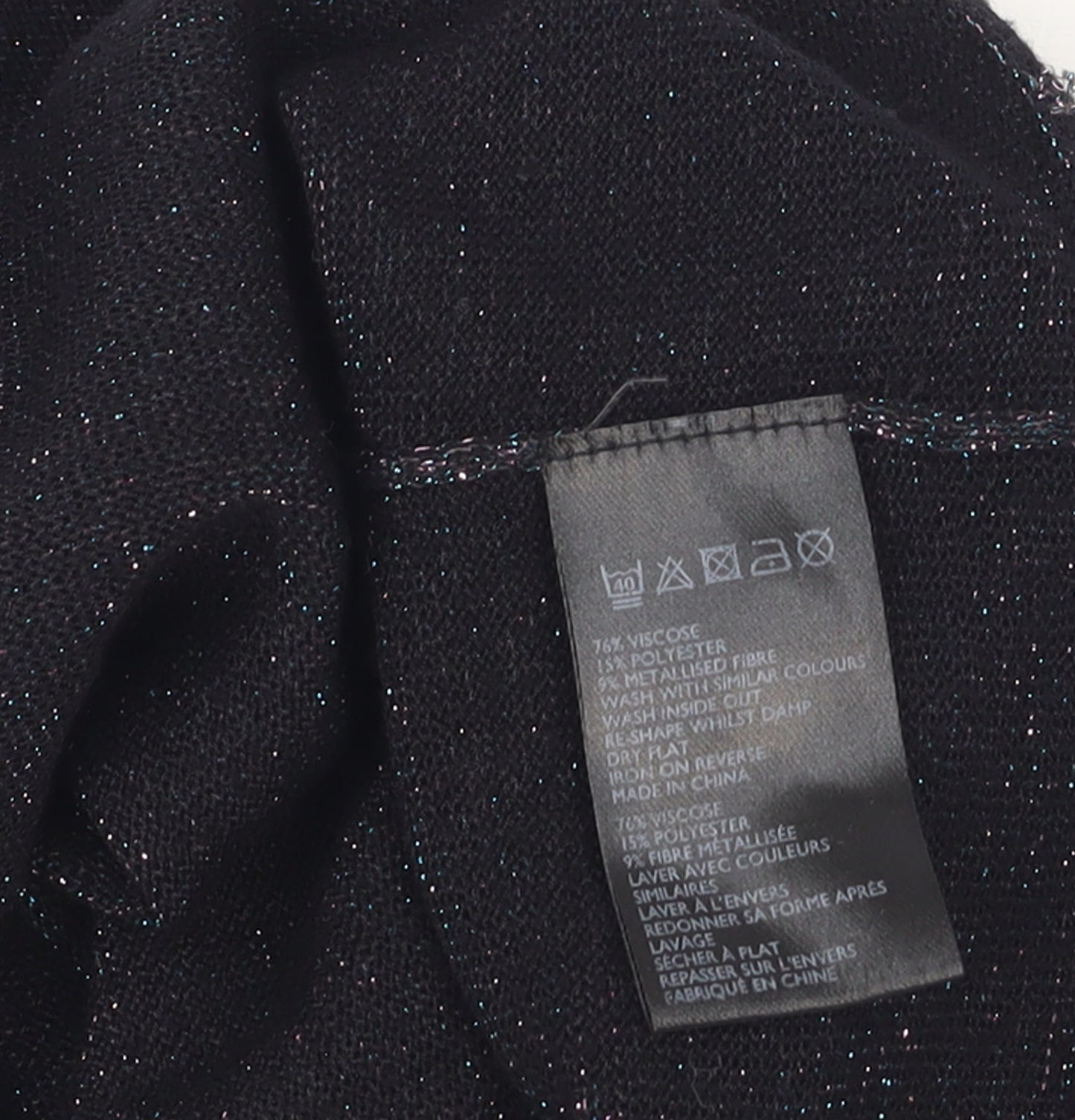 Cooperative Women's Black Glitter Knit XS Pullover Jumper