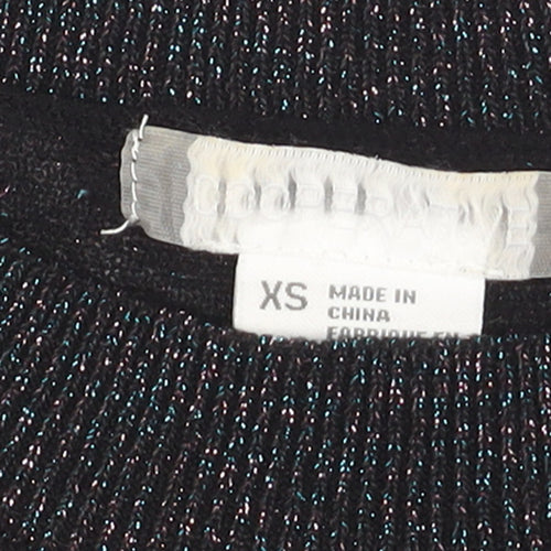 Cooperative Women's Black Glitter Knit XS Pullover Jumper