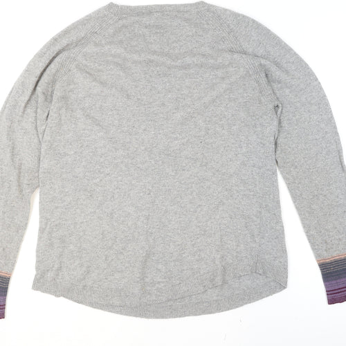 White Stuff Women's Grey Heart Pullover Jumper Size 14