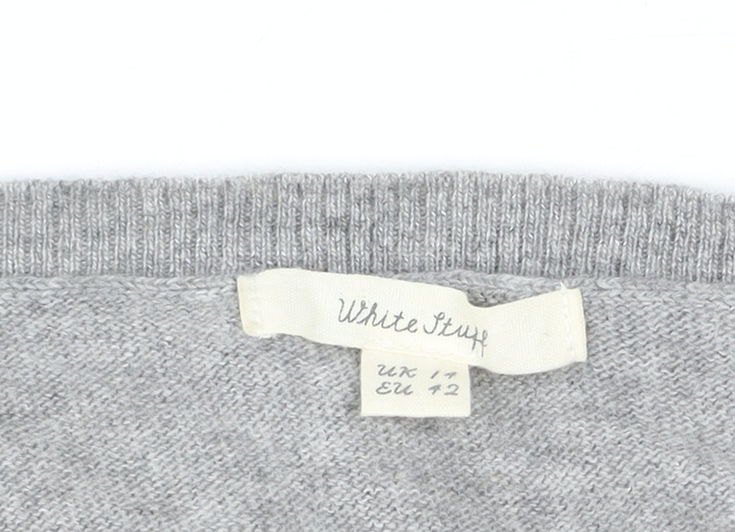 White Stuff Women's Grey Heart Pullover Jumper Size 14