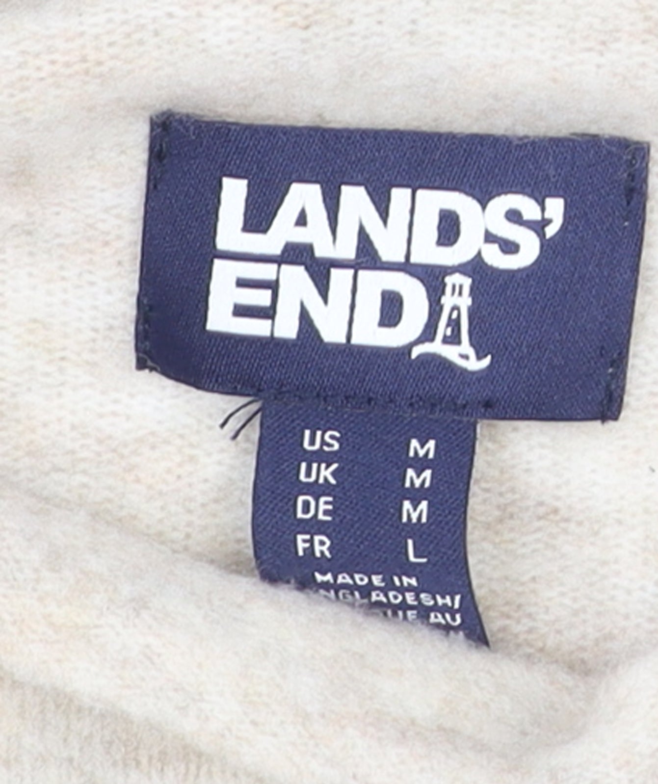 Lands' End Women’s Beige Striped Roll Neck Pullover Jumper Size M
