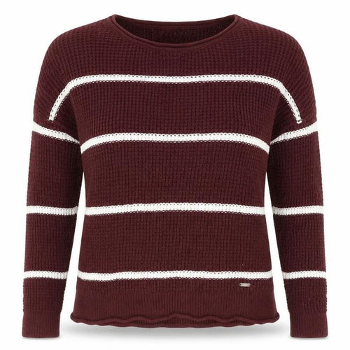 Hollister Women’s Purple Striped Chunky Knit Jumper XS