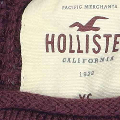 Hollister Women’s Purple Striped Chunky Knit Jumper XS