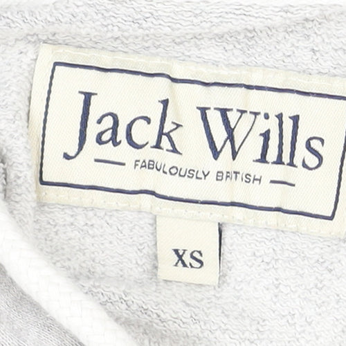 Jack Wills Mens Grey XS Pullover Hoodie with Logo Print