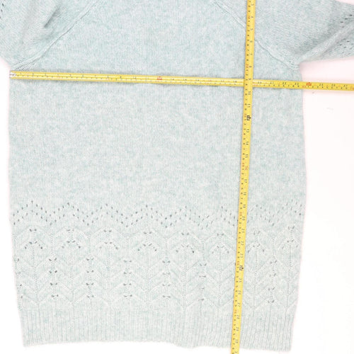M&Co Women’s Green Mock Neck Balloon Sleeve Knit Jumper Size 18