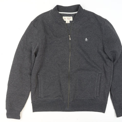 Original Penguin Men’s Grey Full Zip Sweatshirt L Regular Fit